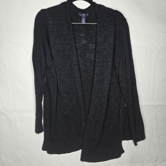 GAP Women's Charcoal Open-Front Cardigan - Picture 2 of 4